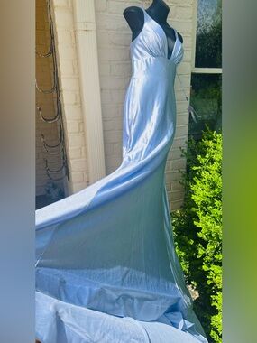 Shimmery Light Blue Evening Gown